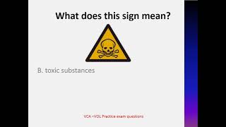 VCA VOL examquestions signs practise 1 in English