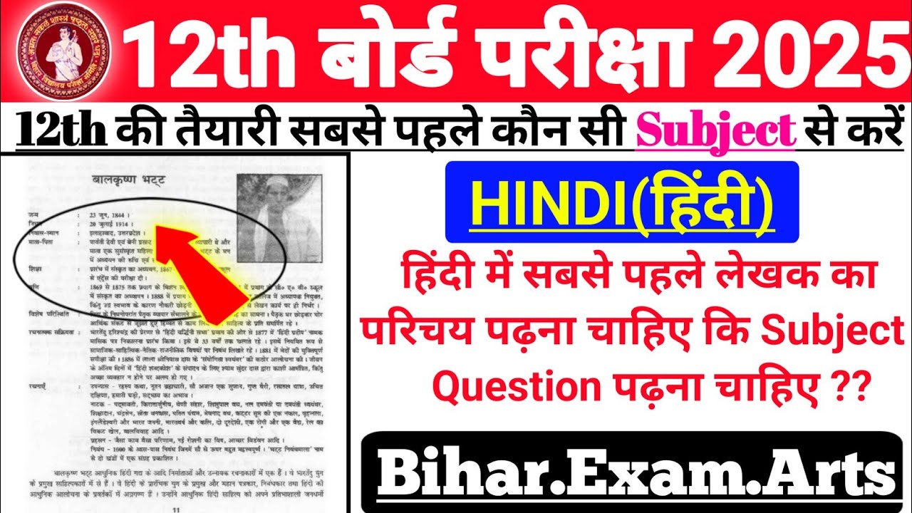 Bihar Board 12th Hindi Syllabus 2024-2025 ||12 Hindi 100 Marks Syllabus ...