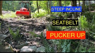 STEEP HILL KUBOTA LX 2610, Bucking birch log