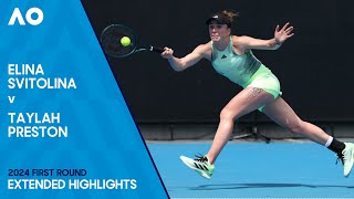 Elina Svitolina v Taylah Preston Extended Highlights | Australian Open 2024 First Round