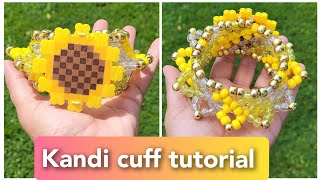 Sunflower kandi cuff tutorial
