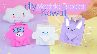 Mochila de Papel Origami Cinnamoroll Sanrio, My Melody e Coelho| Como fazer mochila escolar de papel