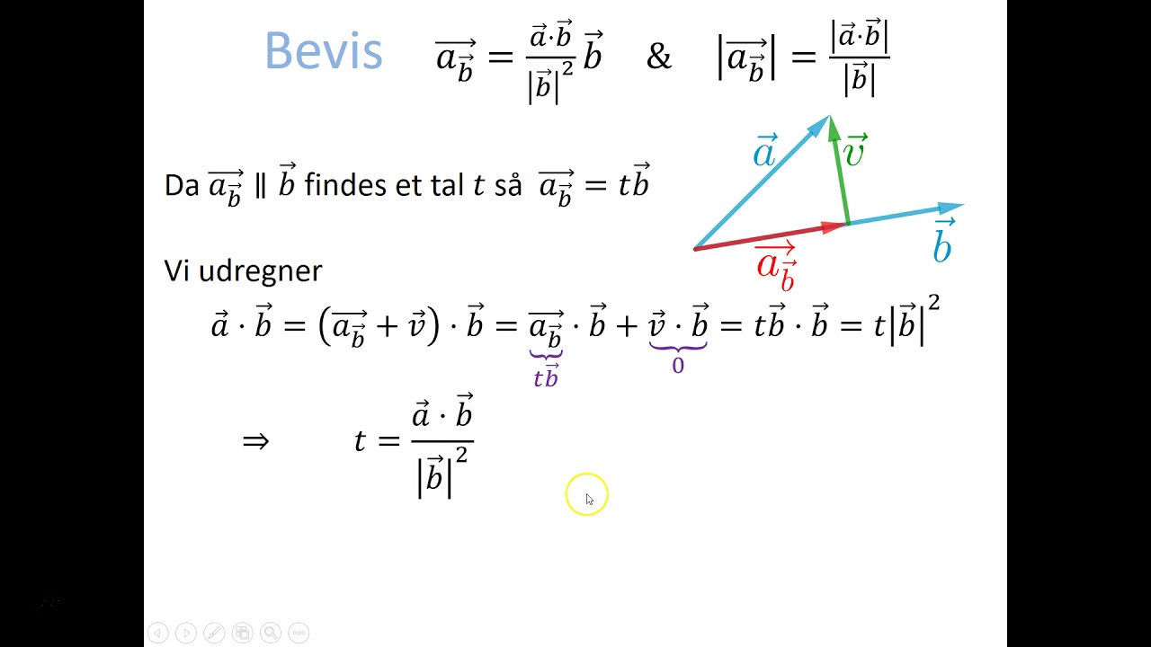 Vektorregning - Bevis: Projektionsvektor - YouTube