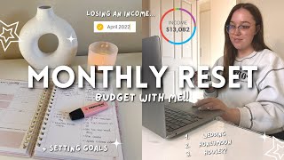 APRIL MONTHLY RESET | budget with me, goal setting + wedding month 💰✔️💍