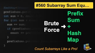LeetCode #560: Subarray Sum Equals K in Java | Brute Force to Hash Map - One Trick to Rule Them All!