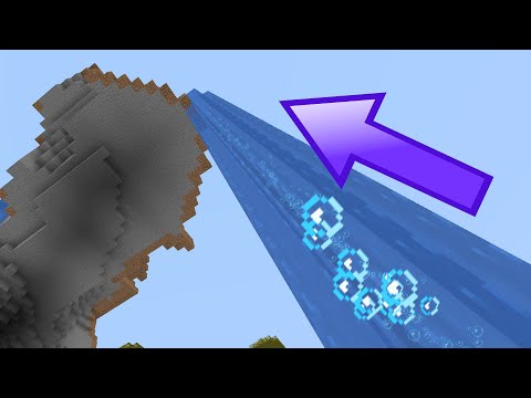 Secret Bubble Column Waterfall Elevator in Minecraft Secret Bubble Column Waterfall Elevator in Minecraft