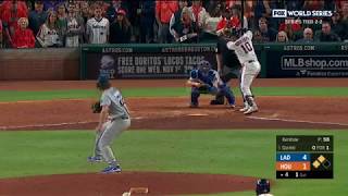 Yuli Gurriel HOME RUN MOON SHOT off Kershaw to Tie 4-4 in World Series Game 5