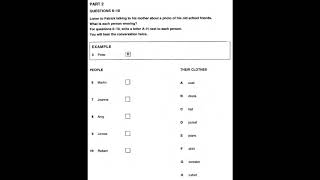 Listening A2, KET 3, Test 3, Part 2