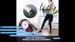 ANCHEER Elliptical Machine, Eliptical Machines with Pulse Rate Grips and LCD Monitor