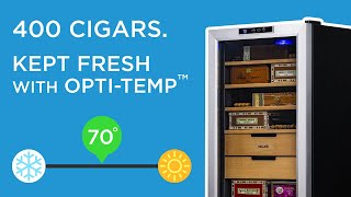 400 Count Cigar Humidor, Climate Controlled with Opti-Temp™