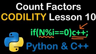 CountFactors in Python and C++ Codility Solutions Lesson 10