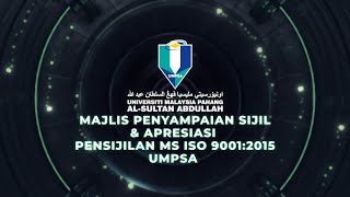 Montaj Majlis Penyampaian Sijil \u0026 Apresiasi MS ISO 9001 2024 rev3