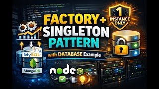 19. Factory + Singleton Pattern Explained with Database Example in Node.js