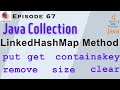 LinkedHashMap In Java | LinkedHashMap Methods | put | get | remove | Size