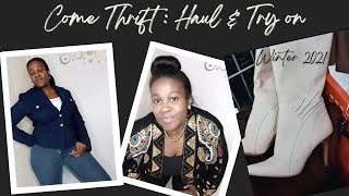 Vlogmas 2021 #2:  Winter 2021, THRIFTING  & VINTAGE Shopping Haul and Try on!!
