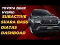 TOYOTA ZENIX : PASANG PEREDAM HIGH END DENGAN 2 WAY AUDIO SUBACTIVE BASS TERASA DIATAS DASHBOARD