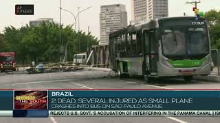 Brazil: 2 dead, several injured as small plane crashes into bus on São Paulo avenue