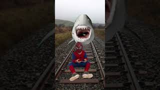 Spider-Man hitting shark #spiderman #vfxshorts #shark