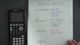 Math 1483 Section 4.2 Combining Functions - Lesson 1