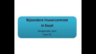 Excel: celinvoer controleren