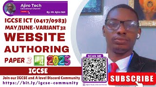 IGCSE ICT (0417/0983) Paper 3 Website Authoring May June 2025 Variant 32 | Microsoft Expression Web