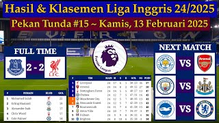 Hasil Liga Inggris Tadi Malam - Everton vs Liverpool - EPL 2024/2025 Pekan Tunda 15