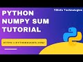 How to use the NumPy sum function in Python | Python NumPy sum