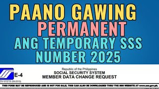 HOW TO CHANGE TEMPORARY SSS NUMBER TO PERMANENT #sss #ssstutorial #