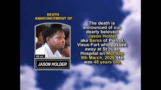 Jason Holder ~ Short Obituary