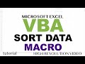Excel Macro - Sort Data, Dynamic Range - Excel VBA Part 12
