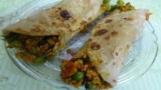 Soya Keema Kathi Roll - Soyabean Kathi Roll - How To Make Soya Keema Kathi Roll | Holi Recipe