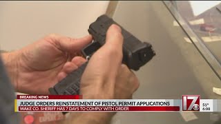 Wake County sheriff must resume processing pistol purchase permits, judge rules