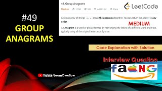 Group Anagrams | LeetCode 49 | Java | @LearnOverflow