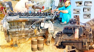 Rebuilding Inline 6-Cylinder Seized Diesel Engine | How To Diesel Engine Repairing