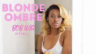 PRE-Colored Blonde Bob Wig Install NO BABY HAIRS NEEDED! | Beeos Hair