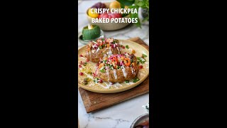 Crispy Chickpea Loaded Baked Potatoes