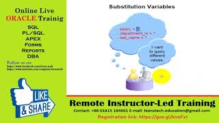 Oracle 12c SQL Workshop: SL#23 Substitution Variables in the SELECT Statement