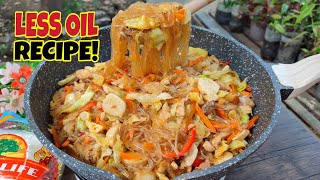 Better Than Takeout- Easy and Delicious Sauteed Vermicelli Noodles Less Oil Recipe Sotanghon Guisado