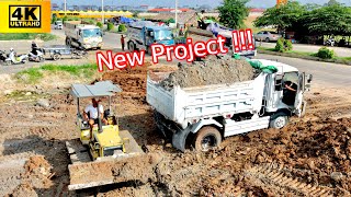 The Best New Project! Transaction Filling Up The Land huge, Bulldozer KOMATSU D31A, Dump Truck, Push