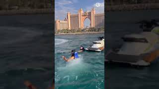 Shreyes iyer doing fun in sea in front of Atlantis of Dubai #shorts #Atlantis #Dubai