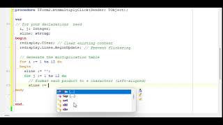 Build a 12x12 Multiplication Table in Delphi | RichEdit & Nested Loops Tutorial