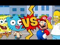 M.U.G.E.N. Battles | Gumball/SpongeBob vs Mario/Homer Simpson