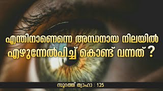 ഉയിര്‍ത്തെഴുന്നേല്‍പിന്‍റെ നാളില്‍ അവനെ നാം അന്ധനായ നിലയില്‍ എഴുന്നേല്‍പിച്ച് കൊണ്ട് വരുന്നതുമാണ്‌