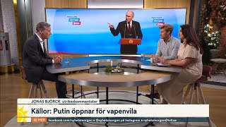 Uppgiftern om att Putin öppnar för vapenvila – experten: ”Skeptisk” | Nyhetsmorgon | TV4 & TV4 Play