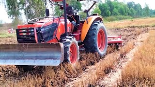 Tractor Kubota 6040SU Dry month plowing ត្រាក់ទ័រគូបូតា ភ្ជួរដី ខែប្រាំង