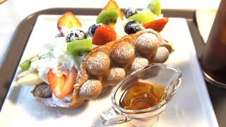 상큼상큼 폭신한 광장시장 과일 에그 와플 !!(Seoul KwangJang Market Fruit egg waffle)