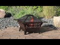 sunnydaze northern galaxy square fire pit with cooking grate 32 inch kf 65126wt