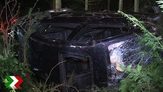 Fahranfänger fliegt mit Papas BMW durch die Luft und rodet halben Wald