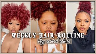 WEEKLY NATURAL HAIR ROUTINE(Lazy Edition): Refresh Curls, Maintain Moisture, + Styling