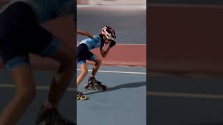 Speed skating practice hold the cross over #inlineskating #shortsfeed #ytshorts #skater #sports